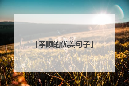 孝顺的优美句子