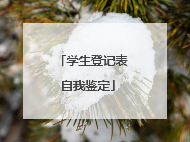 学生登记表自我鉴定