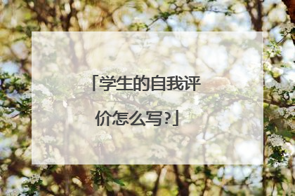 学生的自我评价怎么写?