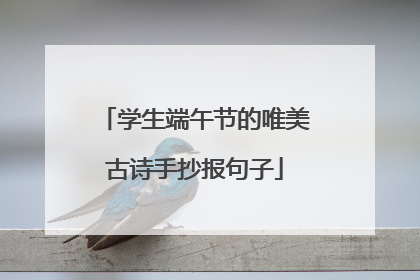学生端午节的唯美古诗手抄报句子