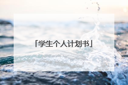 学生个人计划书