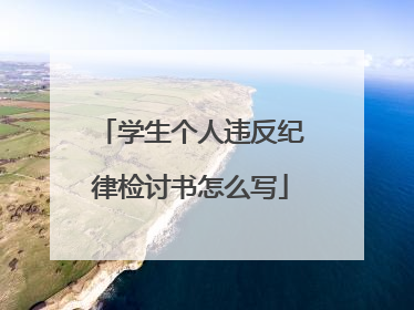 学生个人违反纪律检讨书怎么写