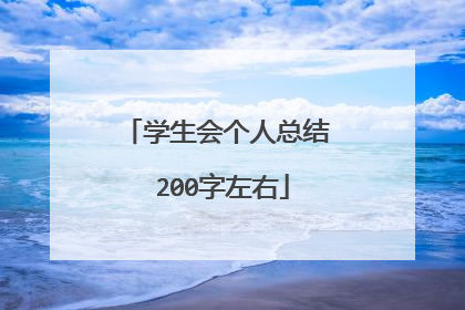 学生会个人总结 200字左右