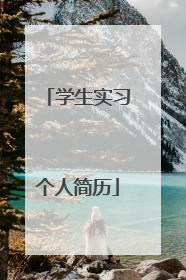 学生实习个人简历
