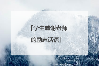 学生感谢老师的励志话语