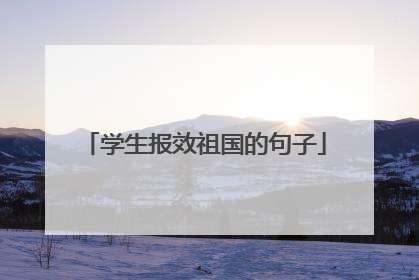 学生报效祖国的句子