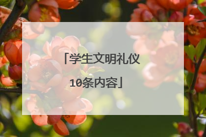 学生文明礼仪10条内容