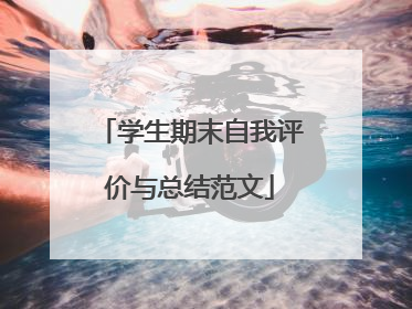 学生期末自我评价与总结范文