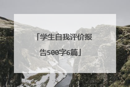 学生自我评价报告500字6篇