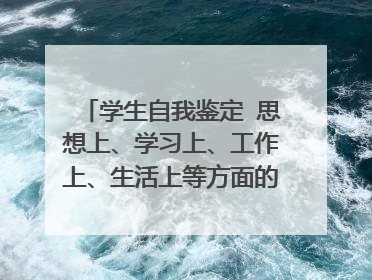 学生自我鉴定 思想上、学习上、工作上、生活上等方面的综合表现,300-500字