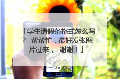 学生请假条格式怎么写? 帮帮忙,最好发张图片过来, 谢谢!