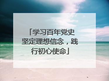 学习百年党史 坚定理想信念,践行初心使命