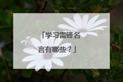 学习雷锋名言有哪些？
