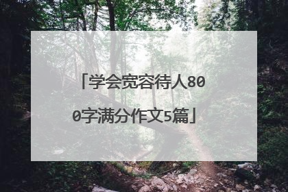 学会宽容待人800字满分作文5篇