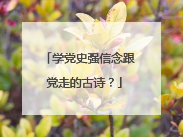 学党史强信念跟党走的古诗？