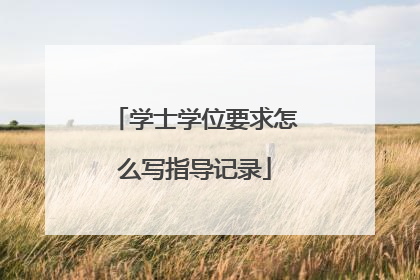 学士学位要求怎么写指导记录