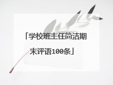 学校班主任简洁期末评语100条