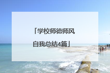 学校师德师风自我总结4篇