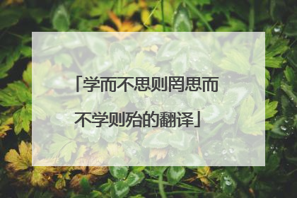 学而不思则罔思而不学则殆的翻译