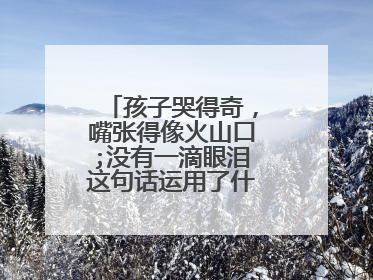 孩子哭得奇，嘴张得像火山口;没有一滴眼泪这句话运用了什么修辞手法