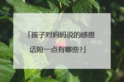 孩子对妈妈说的感恩话短一点有哪些?