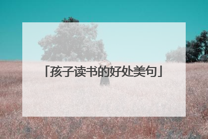 孩子读书的好处美句