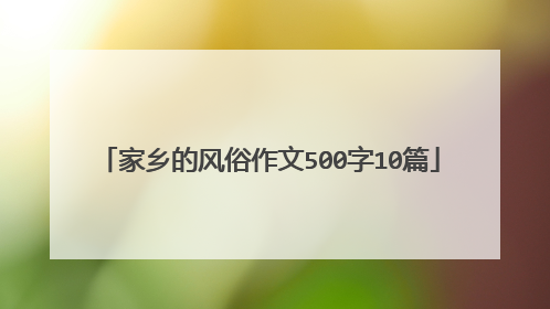 家乡的风俗作文500字10篇