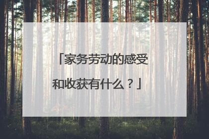 家务劳动的感受和收获有什么？