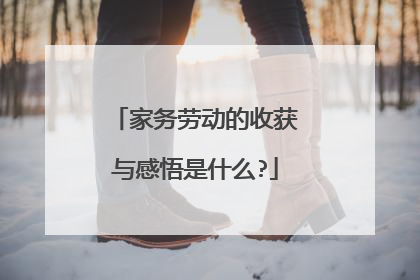 家务劳动的收获与感悟是什么?