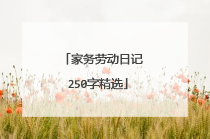家务劳动日记250字精选