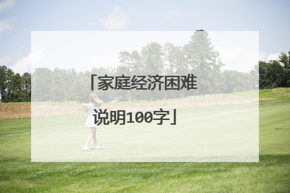 家庭经济困难说明100字