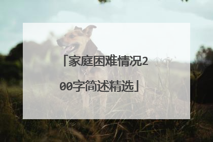 家庭困难情况200字简述精选