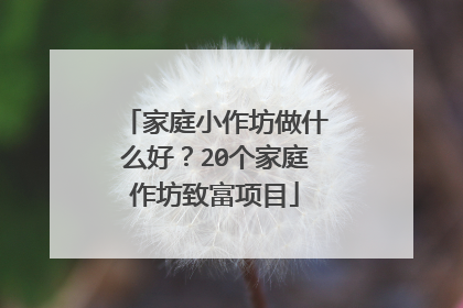 家庭小作坊做什么好？20个家庭作坊致富项目