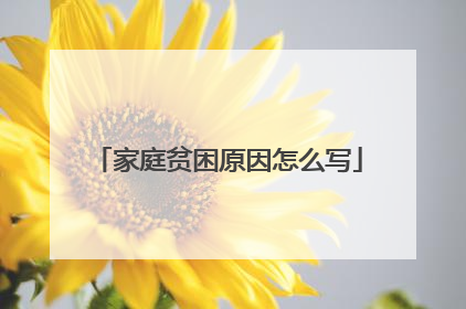 家庭贫困原因怎么写