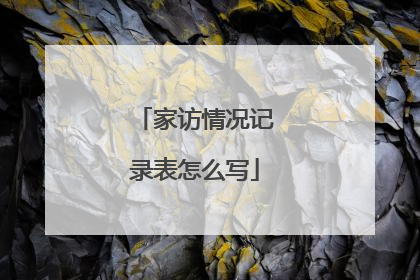 家访情况记录表怎么写