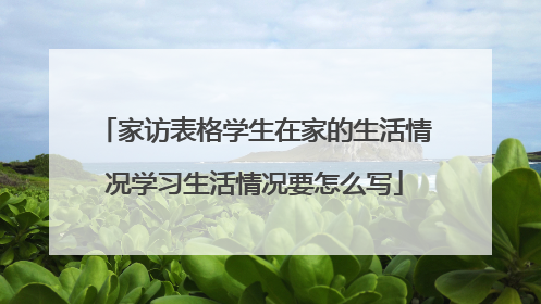 家访表格学生在家的生活情况学习生活情况要怎么写
