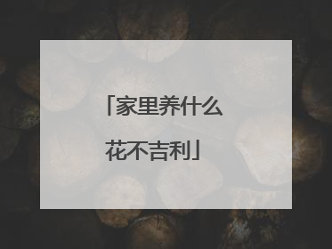 家里养什么花不吉利