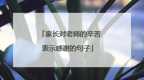 家长对老师的辛苦表示感谢的句子