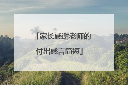 家长感谢老师的付出感言简短