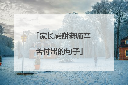 家长感谢老师辛苦付出的句子