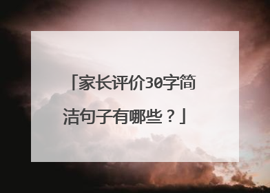 家长评价30字简洁句子有哪些？