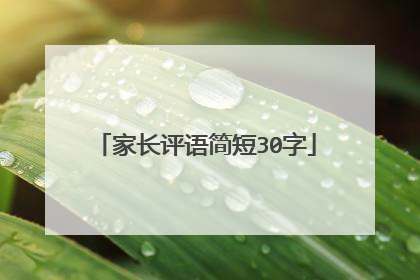 家长评语简短30字