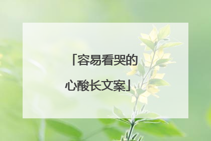 容易看哭的心酸长文案