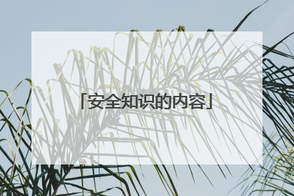 安全知识的内容