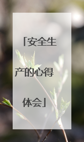 安全生产的心得体会