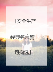 安全生产经典名言警句摘选