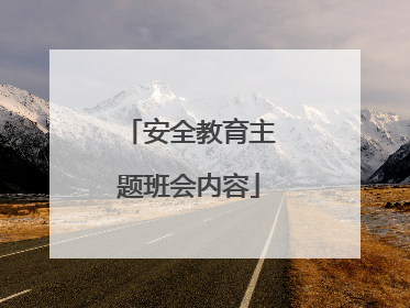 安全教育主题班会内容