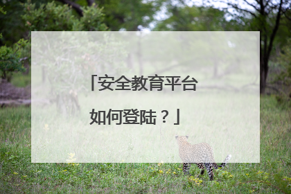 安全教育平台如何登陆？