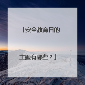 安全教育日的主题有哪些?