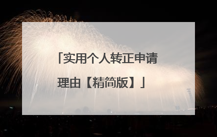 实用个人转正申请理由【精简版】